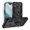 Black, variant on Pozyie Rugged Case for iPhone 17 Pro Max with Screen Protector, Full-Body Shockproof Protective Cover with Metal Magnetic 360° Rotating Ring Kickstand, Blue