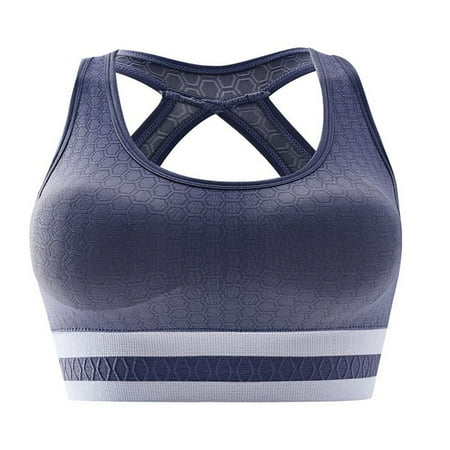ZVNAH Womens Bras Women s Sports Bra Tank Top Seamless Back Gathering No Steel Ring Shockproof Running Fitness Yoga Bra Underwire Bras