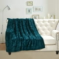 thumbnail image 6 of Home Soft Things Ashley Brushed Faux Fur Throw Blanket with Sherpa Back Soft Cozy Fluffy Fluzzy Lightweight Throw - Dark Teal - 50" x 60", 6 of 8