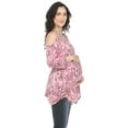 thumbnail image 2 of White Mark Women's Maternity Snake Print Cold Shoulder Tunic, 2 of 6