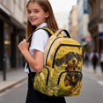 thumbnail image 6 of Xixirimido Dachshund Dog Vibrant Sunflower Print Kids Backpack for Boys Girls Preschool Elementary Students Bookbag 17inch Large School Bag Multi-pocket Lightweight Backpacks, 6 of 8