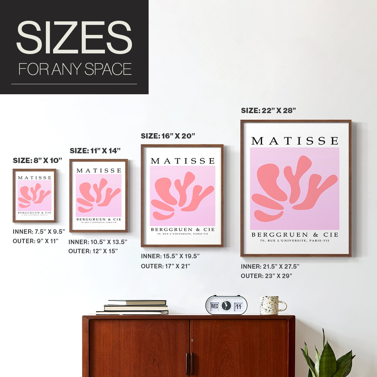 Matisse CXXXIV Framed Print in Brown Solid Wood 11 x 14 Framed Print
