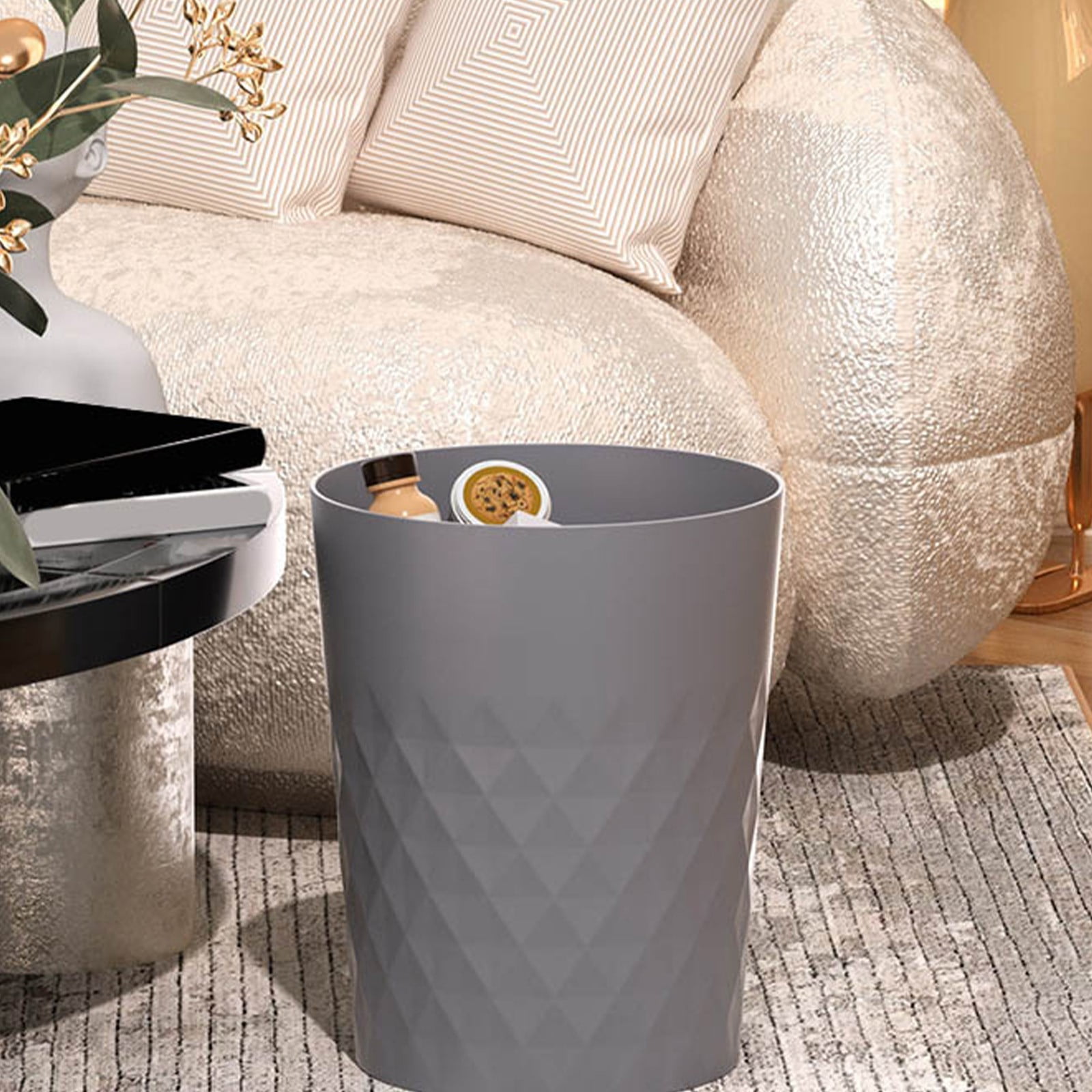 TaTaai 3Pcs Open Top Trash Can, Office Wastebasket, Kitchen Garbage Container Bin, Waste Trashcans for Bathroom, Restaurant, Restroom, Powder Room, Home