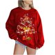 thumbnail image 1 of Sudadera Para Mujer Sudaderas Con Cuello Redondo Mangas Largas A La Moda Estampado de Navidad Tops Sueltos Blusa Odeerbi ODB173805, 1 of 5