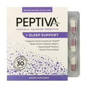 Peptiva Probiotic and Sleep Support - 26 Billion CFU Multi-Strain Probiotic - Lactobacillus Acidophilus, Bifidobacterium, Melatonin, 30ct