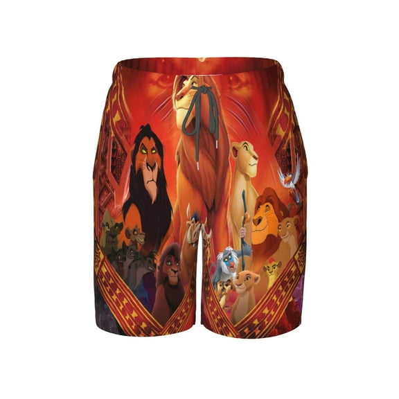 Lion King Swim Trunks For Boys Beach Short With Drawstring Swimsuit Pants