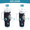 thumbnail image 6 of Yayeee 30oz Stainless Steel Tumbler with Straw and Handle Double-Wall Insulated Travel Water Bottle, Black Record, 6 of 8