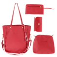thumbnail image 2 of Juego de 4 carteras y tarjeteros de piel sintética ajustables 4 en 1 para mujer Rojo, 2 of 9