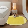 thumbnail image 3 of Yellow Retro Greek Key Large Area Rugs for Bedroom Living Room, Soft Non Slip Carpet Bedside Rug, Geometric Greece Ancient Rustic Round Floor Cover Kitchen Accent Rug 6' for Dining Room/Office, 3 of 9