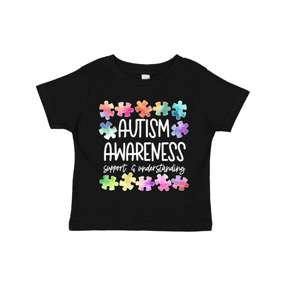 Inktastic Autism Awareness Support and Understanding Puzzle Pieces Boys or Girls Toddler T-Shirt
