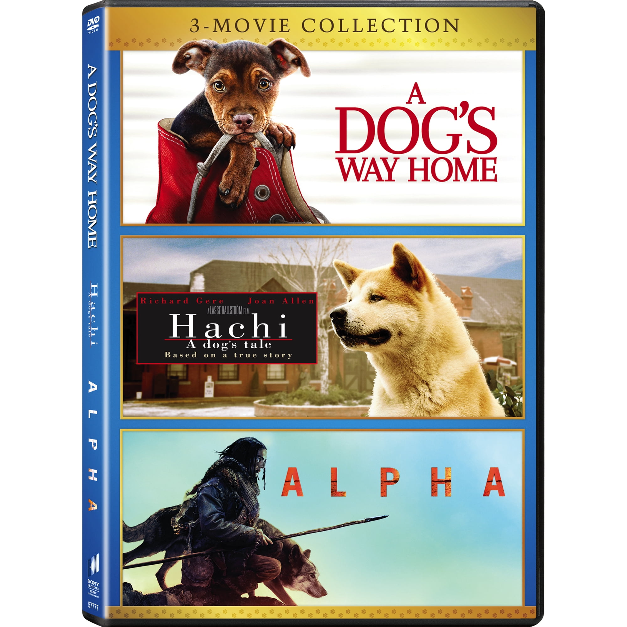 Alpha / A Dog's Way Home / Hachi A Dog's Tale 3-Movie Collection (DVD Sony Pictures Family-Oriented, Adventure)