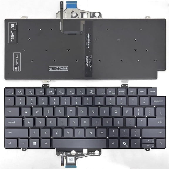 New US Gray English Backlit Laptop Keyboard (Without palmrest) for Dell Pro 14 PC14250 PC14255 P193G