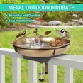 thumbnail image 3 of Freestanding Metal Bird Bath for Outdoors  Birdbath Bowl with Detachable Basin  Rust- Decorative Bird Bathing Pool for Patio  Yard  Lawn Decor, 3 of 6