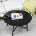 thumbnail image 3 of Round Tempered Glass Table Top with Black Finish - 2/5" Thick, Beveled Polished Edge, Black, 3 of 9