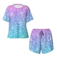 thumbnail image 4 of Picia Multicolor Glitter Pajamas Sets for Women Soft Short-Sleeved Pjs with Lounge Shorts Two Piece Sleepwear-Small, 4 of 9