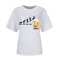 thumbnail image 3 of HUITKMM Oversized Tshirt Women Women's Fashionable and Casual Round Neck Festival Printed Short Sleeved T Shirt Top 3808, 3 of 3