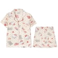 thumbnail image 5 of Japanese cute Hello Kitty high quality imitation cotton cardigan short sleeve pajamas women Summer High sense ladies home wear suit, 5 of 5