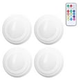 thumbnail image 4 of LED Puck Light, Lumière de Télécommande à Économie d'Énergie 4 Pièces Télécommande pour Chambre à Coucher pour Armoire pour Placard, 4 of 8