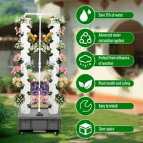 Vertical Hydroponic Grow Tower, Outdoor Indoor Vertical Garden Farming Tower Germination Kit, Hydroponic System Indoor Smart Garden Kit for Leafy Vegetables(56-Plant)