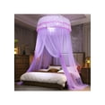 thumbnail image 3 of Elegant Bed Canopy Net Polyester Purple 1.5*2m，Luxurious Bed Canopy for Girls & Adults, Round Dome Lace Princess Canopies Netting, 3 of 5