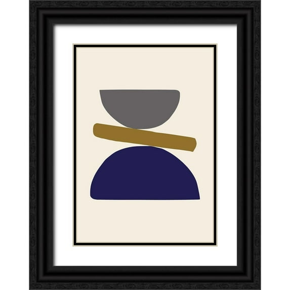 Artographie Studio 14x18 Black Ornate Wood Framed with Double Matting Museum Art Print Titled - Organic Shapes 08