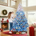 thumbnail image 2 of Gymax 8 FT Artificial Christmas Tree Hinged Snow Flocked Xmas Tree w/ 1774 Branch Tips, 2 of 10