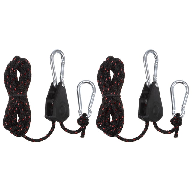 Unique Bargains 2 pieces 1/8' (4mm) Adjustable Ratchet Rope Hanger 8.2ft (2.5meter) Tie Down Strap