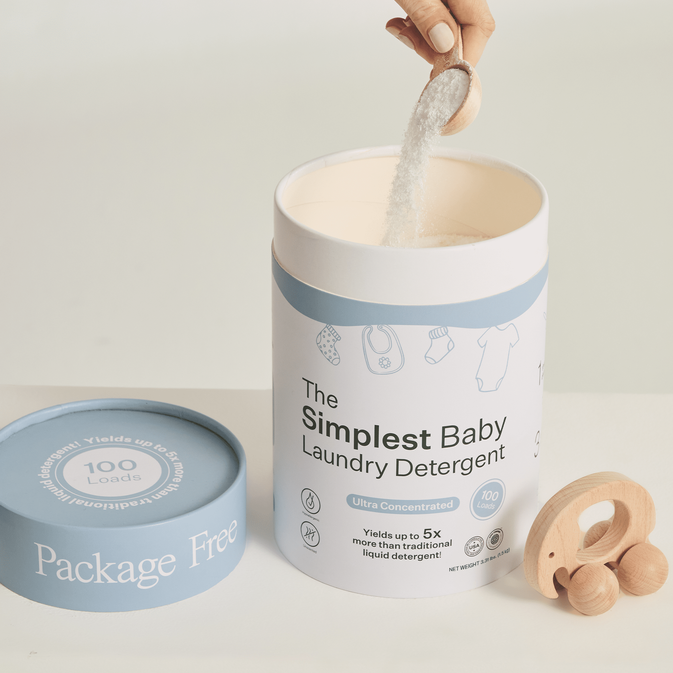 (2 pack) Package Free Simplest Baby Laundry Detergent Powder Unscented 100 Load