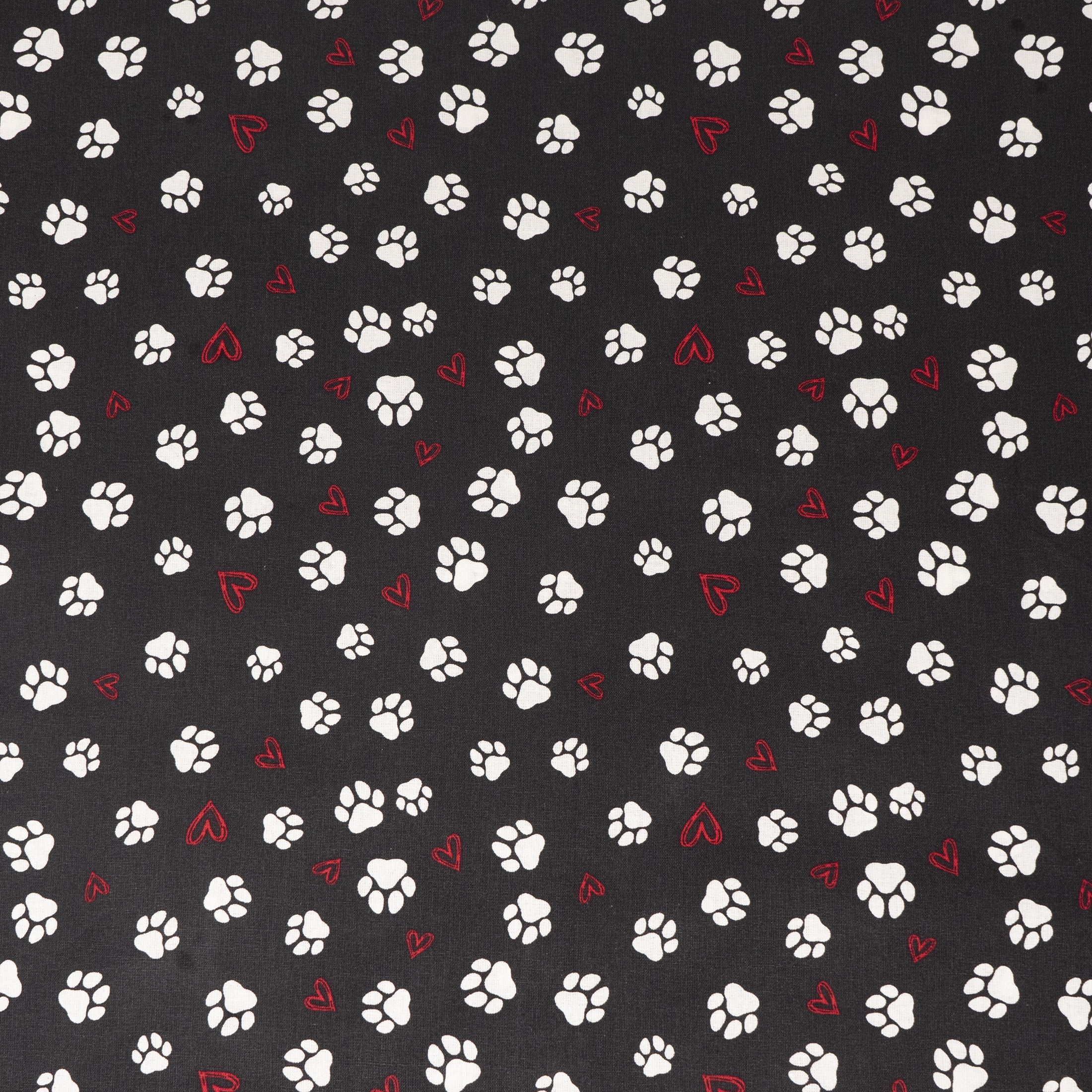 (2 pack) Waverly Inspirations 1 Yard Cut 100% Cotton Prints Fabric Paw Love Onyx 44" Wide for Quilting & Sewing