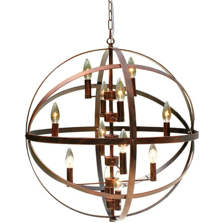 Globe 12 Light Antique Bronze Orb Chandelier Com Globe 12 Light Antique Bronze Orb Chandelier