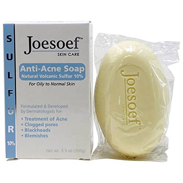 JOESOEF SKIN CARE Jabón de azufre para acné Dermatólogos de grado farmacéutico aprobado para acné rosácea 100G