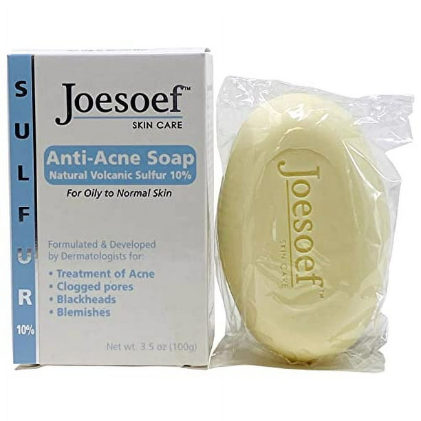 JOESOEF SKIN CARE Jabón de azufre para acné Dermatólogos de grado farmacéutico aprobado para acné rosácea 100G