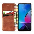 thumbnail image 3 of Dteck Wallet Case for Motorola Moto G Stylus 4G 2022, Magnetic PU Leather Kickstand Flip Cover with Card Holder Shockproof TPU Shell Embossed Pattern Folio Case for Motorola Moto G Stylus 2022, Brown, 3 of 6