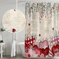 thumbnail image 5 of Love Heart Valentine's Shower Curtain, Waterproof Shower Curtains for Bathroom, Eucalyptus Botanical Red Pink Retro Washable Fabric Bathtub Curtain Set Bath Decor with 12 Hooks Long 72"x84", 5 of 8