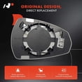 thumbnail image 6 of A-Premium Left Driver Side Heated Mirror Glass with Backing Plate - Compatible with Audi A3 2015-2020 - Exterior Side View Flat Mirror, 6 of 6