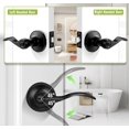 thumbnail image 3 of Wave Style Privacy Bed Bath Door Levers in Satin Nickel Finish Interior Keyless Door Handles Locksets, 3 of 7