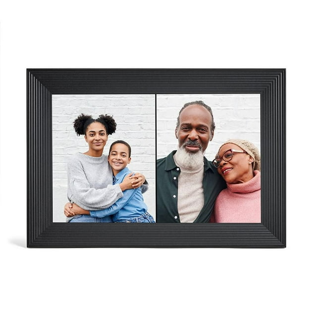 Carver Luxe par Aura Frames, cadre photo numérique HD Wi-Fi de 10,1 pouces avec stockage de photos illimité gratuit - Gravier
