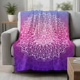 thumbnail image 2 of Boho Floral Blanket Soft Cozy Warm Throw Blanket for Couch, Plush Fuzzy Flannel Fleece Blankets for Sofa, Pink Purple Ombre Ethnic Abstract Flower Bed Blankets Lightweight Gifts for Women, 30"x40", 2 of 9