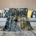 thumbnail image 2 of BCIIG   Silent Wolf Fleece Blanket for Bed,  Queen Size Winter Fleece Throw Blanket for Women, Men and Kids - Super Soft Plush Wolf Blanket Throw Animal Print Blanket, Blanket for Kids 50x60in, 2 of 6