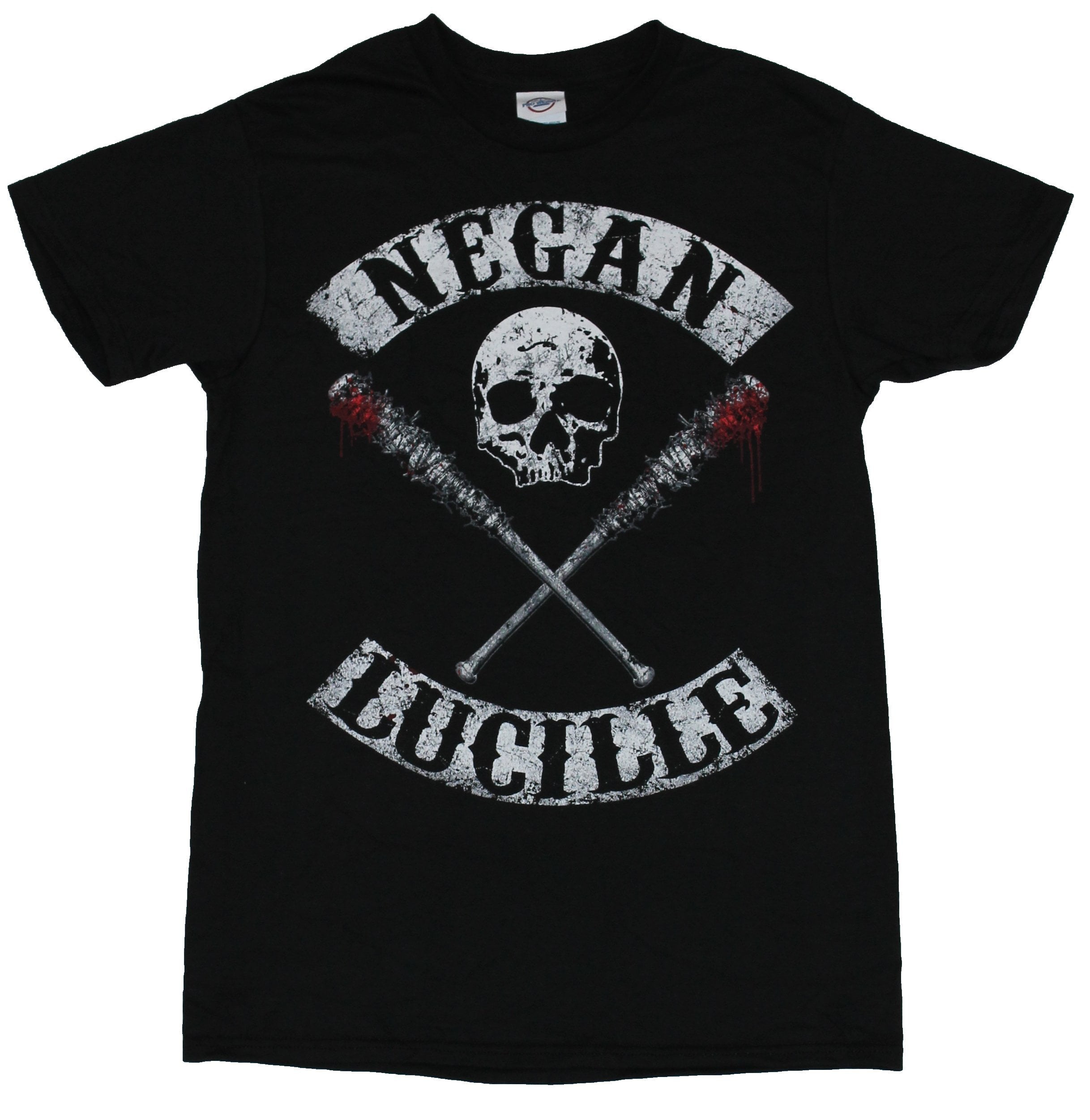 The Walking Dead Mens T-Shirt - Negan Skull Crossed Bats Negan Image (Small) - Walmart.com