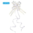 thumbnail image 3 of Unique Bargains 2.8inch Pull Bows Present Wrapping String Bows Ribbon Gold Thread Style White 40 Pack, 3 of 6