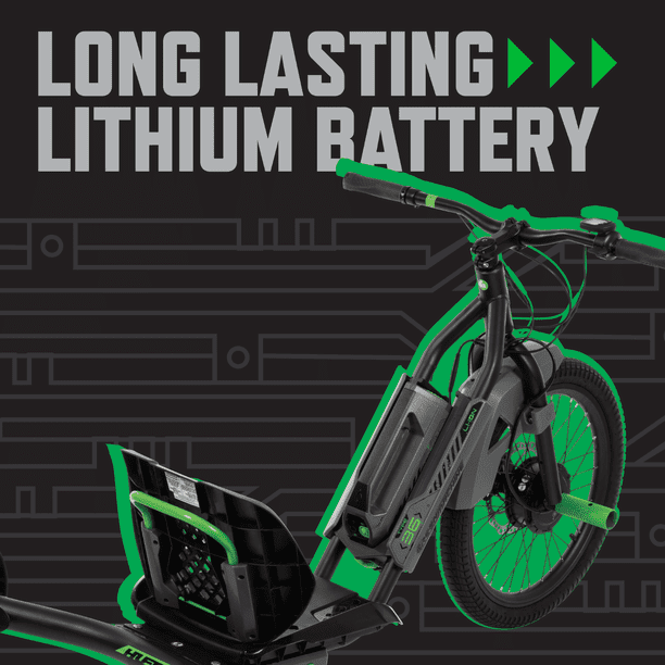 Huffy Green Machine 36V Electric Drift Trike, 15 MPH, Adult/Teens