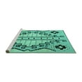 thumbnail image 2 of Ahgly Company Machine Washable Indoor Square Abstract Turquoise Blue Modern Area Rugs, 4' Square, 2 of 4