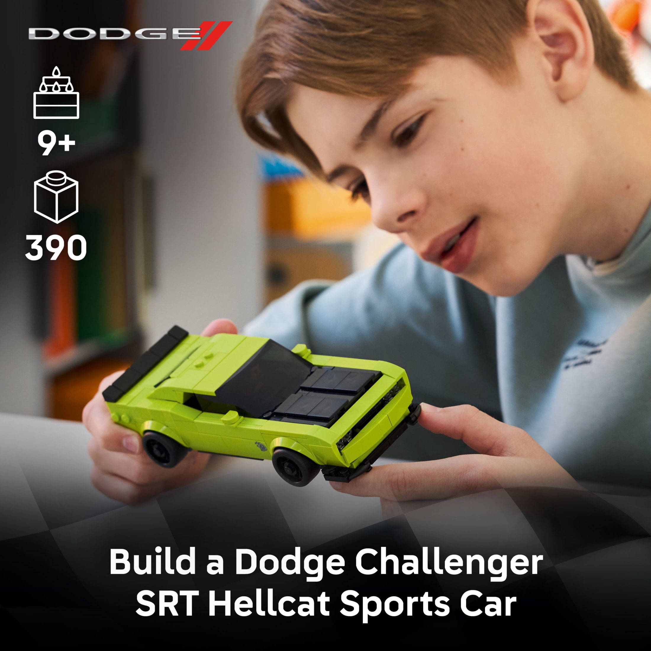 LEGO Speed Champions Dodge Challenger SRT Hellcat Sports Car Toy - Building Set for Learning, Play and Display -  Kids Toy for Boys and Girls, Ages 9+ - Birthday Gift Idea for Race Car Fans - 77237