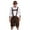 Brown, variant on Lovskoo 2024 Oktoberfest Festival Costume for Men Three Piece Set Fit Long Sleeve Lapel Neck Shirt Overalls Hat Dance Platform Outfits Performance Suit Dress Up Party and Beer Festival Brown