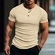 thumbnail image 1 of Ceisia Men's Slim Fit Short Sleeve Henley T-Shirt Ribbed Texture Spring Summer Shirt Gift, 1 of 6