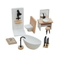 thumbnail image 4 of Juego de baño para casa de muñecas 1/12, regalos de San Valentín para niños, lavabo de simulación clásico, bañera, modelo de inodoro, muebles en, 4 of 9