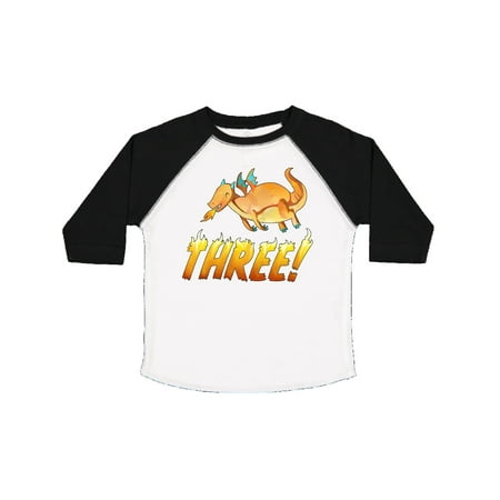 

Inktastic 3rd Birthday Orange Dragon Breathing Fire Gift Toddler Boy or Toddler Girl T-Shirt
