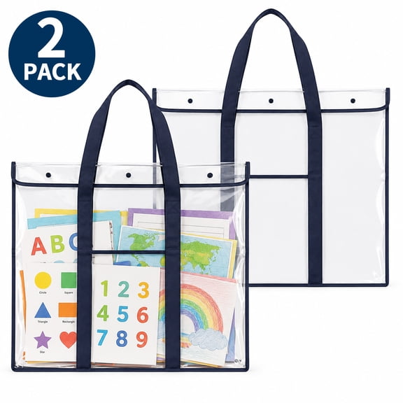 Art Portfolio Bag, Poster Bag, Large Bulletin Portfolio Bag, Oversized Poster Carrying Casebox for Teachers Classroom Organization (2 Pack)