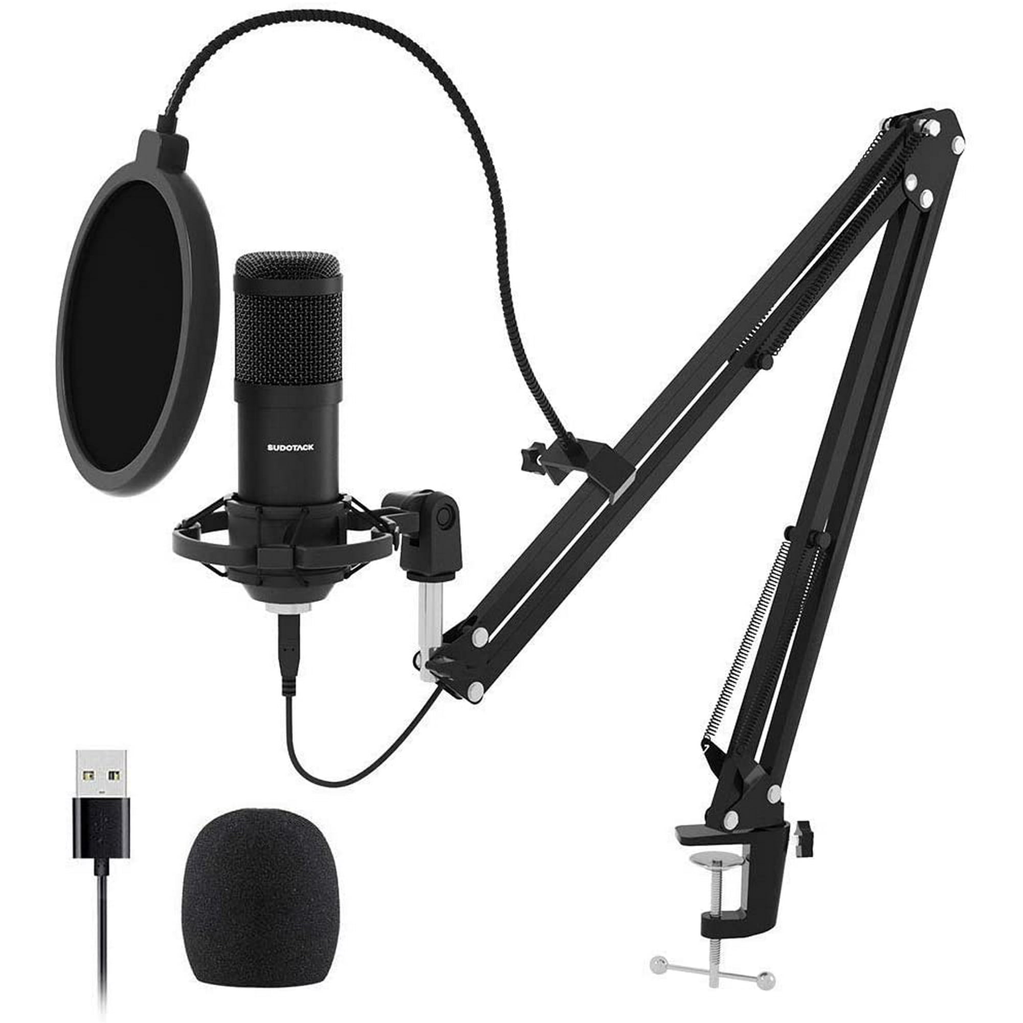USB Streaming Podcast PC Microphone, professional 192KHZ/24Bit Studio  Cardioid Condenser Mic Kit with sound card Boom Arm Shock Mount Pop Filter,  for Skype YouTuber Karaoke Gaming Recording | Walmart Canada